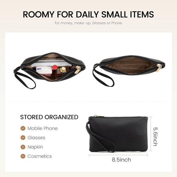 Laptop Tote for Women - 15.6 Inch Faux Leather Laptop Bag with Clutch, Large Cap - Picture 7 of 8